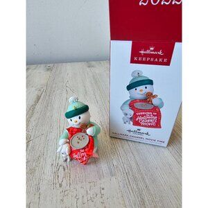 Hallmark channel‎ movie time snowman gingerbread ornament new Xmas tree